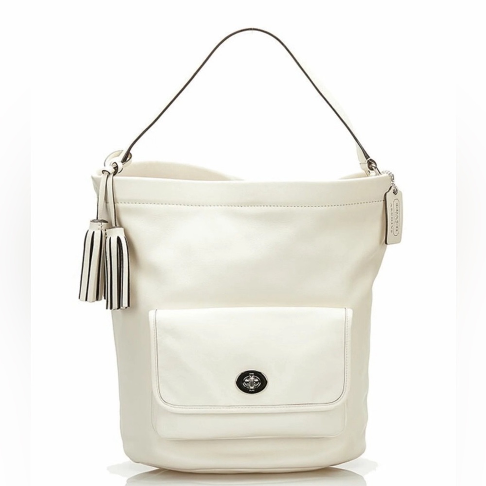 COACH Archival Bucket Shoulder Bag 21193 White Leather Women's